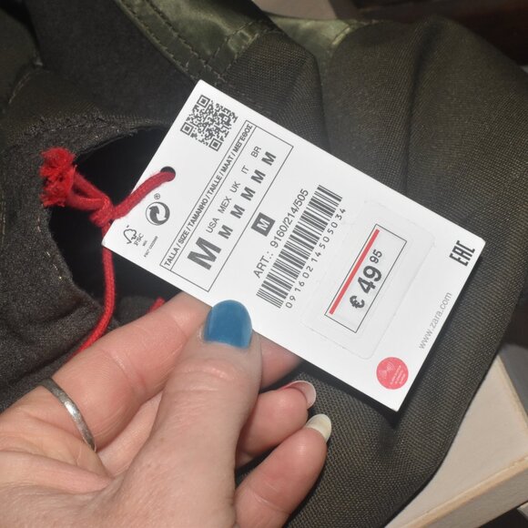 NWT Zara Surplus Arm Green Patch Work Overnight Large Tote Bag - Picture 5 of 7